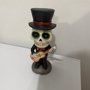 Day of the Dead Skeleton with Guitar Figurine